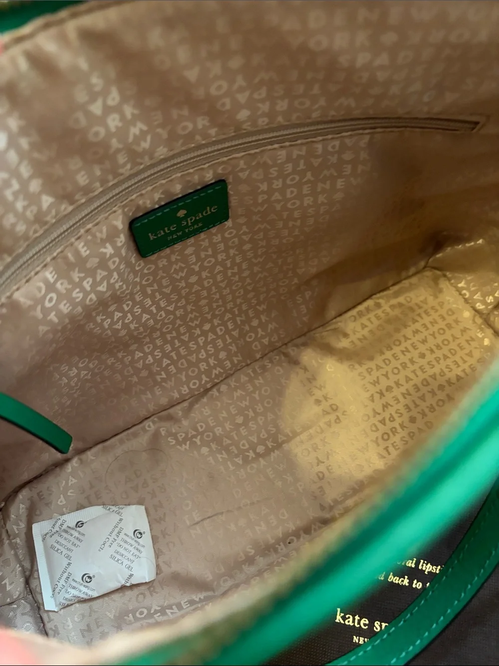 kate spade green perforated satchel with gold plaque
